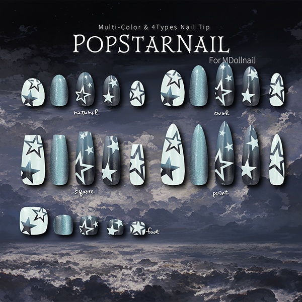 【リリースセール中!!】【かんたん着用】PopStarNail【VRネイルチップ】【MDollnail対応】#あんらぼぶい