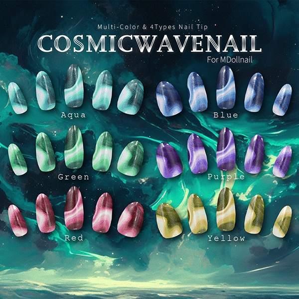 【リリースセール中!!】【かんたん着用】CosmicWaveNail【VRネイルチップ】【MDollnail対応】#あんらぼぶい