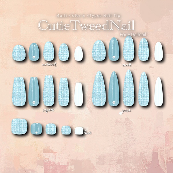 【リリースセール中!!】【かんたん着用】CutieTweedNail【VRネイルチップ】【MDollnail対応】#あんらぼぶい