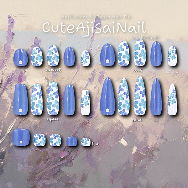 【リリースセール中!!】【かんたん着用】CuteAjisaiNail【VRネイルチップ】【MDollnail対応】#あんらぼぶい