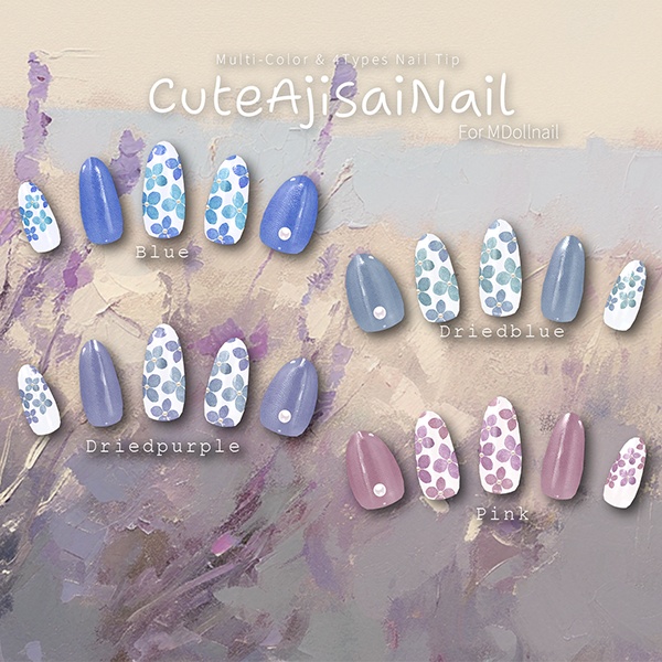 【リリースセール中!!】【かんたん着用】CuteAjisaiNail【VRネイルチップ】【MDollnail対応】#あんらぼぶい