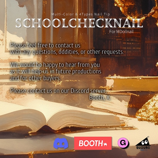 【リリースセール中!!】【かんたん着用】SchoolCheckNail【VRネイルチップ】【MDollnail対応】#あんらぼぶい