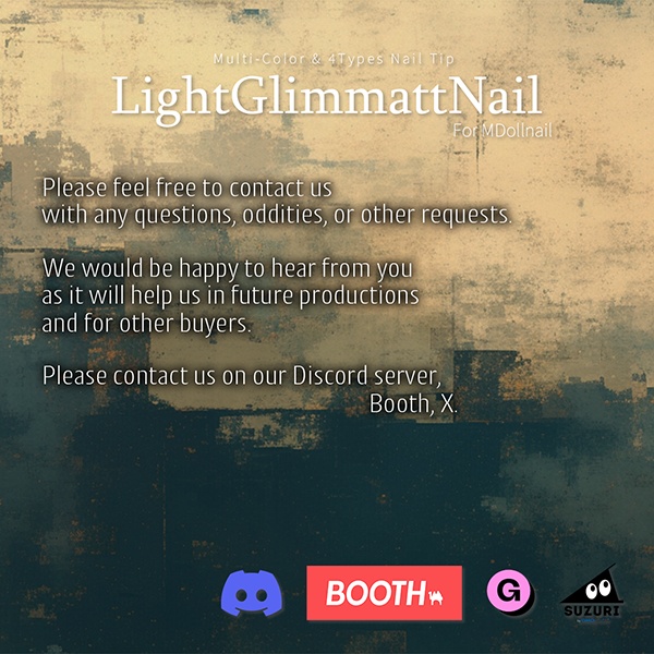 【リリースセール中!!】【かんたん着用】LightGlimmattNail【VRネイルチップ】【MDollnail対応】#あんらぼぶい