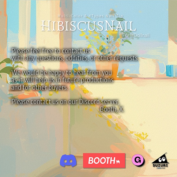 【リリースセール中!!】【かんたん着用】HibiscusNail【VRネイルチップ】【MDollnail対応】#あんらぼぶい