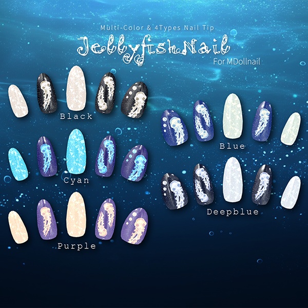 【リリースセール中!!】【かんたん着用】JellyfishNail【VRネイルチップ】【MDollnail対応】#あんらぼぶい