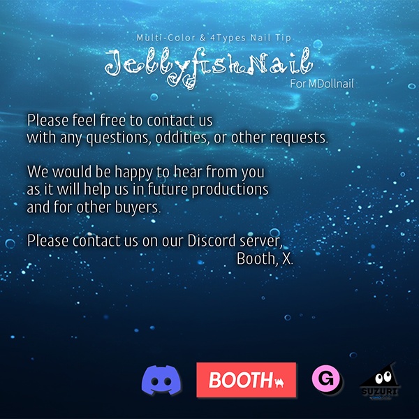 【リリースセール中!!】【かんたん着用】JellyfishNail【VRネイルチップ】【MDollnail対応】#あんらぼぶい