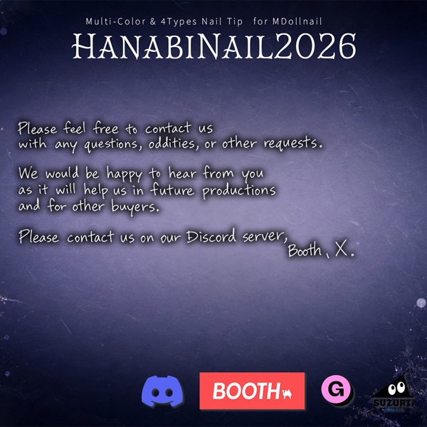 【かんたん着用】HanabiNail2026【VRネイルチップ】【MDollnail対応】#あんらぼぶい