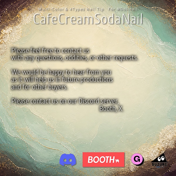 【リリースセール中!!】【かんたん着用】CafeCreamSodaNail【VRネイルチップ】【MDollnail対応】#あんらぼぶい
