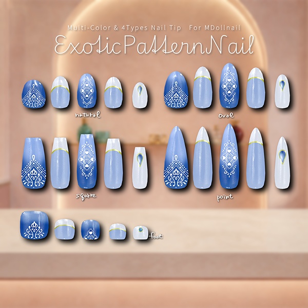 【リリースセール中!!】【かんたん着用】ExoticPatternNail【VRネイルチップ】【MDollnail対応】#あんらぼぶい