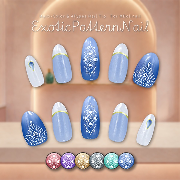 【リリースセール中!!】【かんたん着用】ExoticPatternNail【VRネイルチップ】【MDollnail対応】#あんらぼぶい