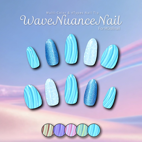 【リリースセール中!!】【かんたん着用】WaveNuanceNail【VRネイルチップ】【MDollnail対応】#あんらぼぶい