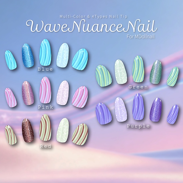 【リリースセール中!!】【かんたん着用】WaveNuanceNail【VRネイルチップ】【MDollnail対応】#あんらぼぶい