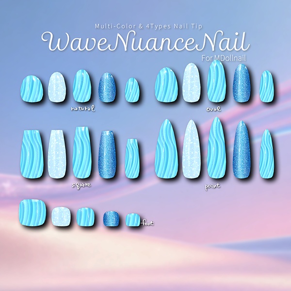 【リリースセール中!!】【かんたん着用】WaveNuanceNail【VRネイルチップ】【MDollnail対応】#あんらぼぶい