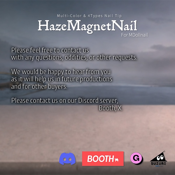 【リリースセール中!!】【かんたん着用】HazeMagnetNail【VRネイルチップ】【MDollnail対応】#あんらぼぶい