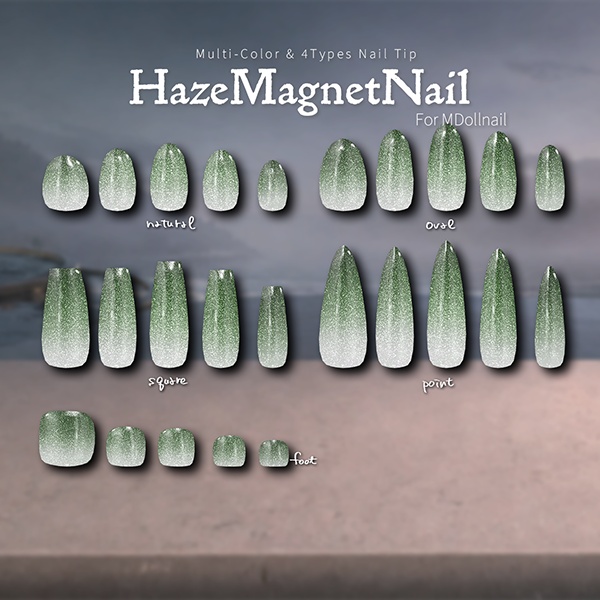【リリースセール中!!】【かんたん着用】HazeMagnetNail【VRネイルチップ】【MDollnail対応】#あんらぼぶい