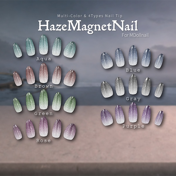 【リリースセール中!!】【かんたん着用】HazeMagnetNail【VRネイルチップ】【MDollnail対応】#あんらぼぶい