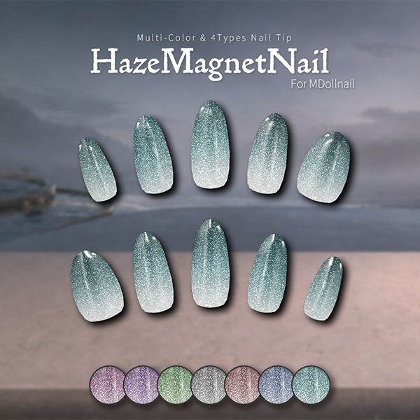 【リリースセール中!!】【かんたん着用】HazeMagnetNail【VRネイルチップ】【MDollnail対応】#あんらぼぶい
