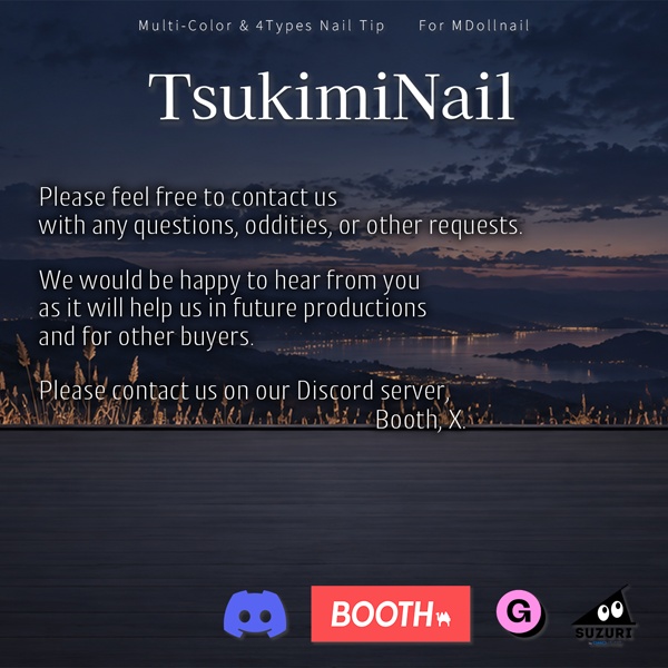 【リリースセール中!!】【かんたん着用】TsukimiNail【VRネイルチップ】【MDollnail対応】#あんらぼぶい