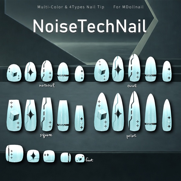 【リリースセール中!!】【かんたん着用】NoiseTechNail【VRネイルチップ】【MDollnail対応】#あんらぼぶい