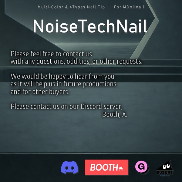 【リリースセール中!!】【かんたん着用】NoiseTechNail【VRネイルチップ】【MDollnail対応】#あんらぼぶい