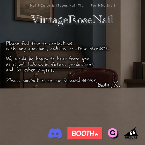 【かんたん着用】VintageRoseNail【VRネイルチップ】【MDollnail対応】#あんらぼぶい