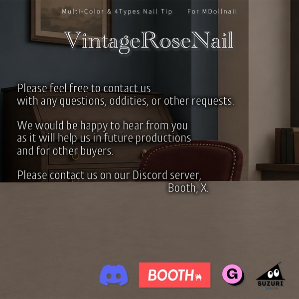 【リリースセール中!!】【かんたん着用】VintageRoseNail【VRネイルチップ】【MDollnail対応】#あんらぼぶい