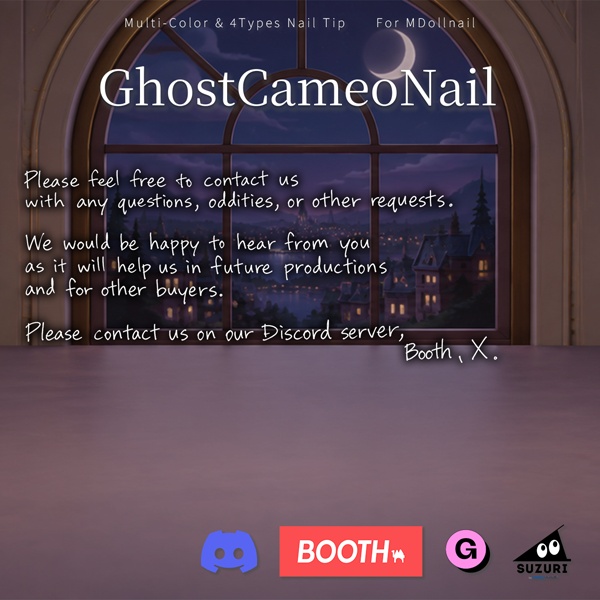 【かんたん着用】GhostCameoNail【VRネイルチップ】【MDollnail対応】#あんらぼぶい