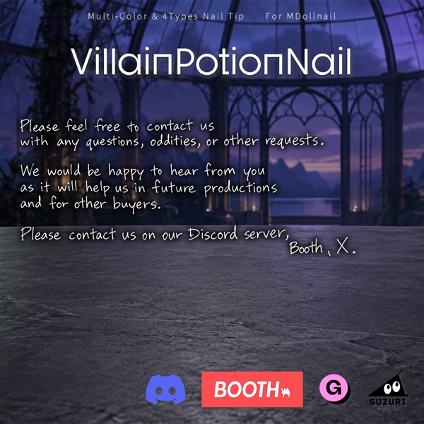 【リリースセール中!!】【かんたん着用】VillainPotionNail【VRネイルチップ】【MDollnail対応】#あんらぼぶい