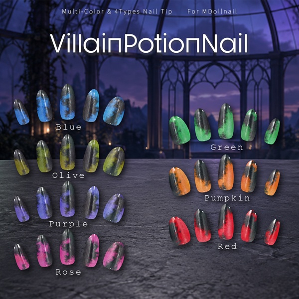 【リリースセール中!!】【かんたん着用】VillainPotionNail【VRネイルチップ】【MDollnail対応】#あんらぼぶい