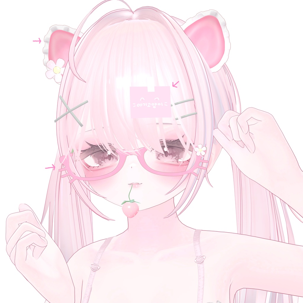 ♡いちご^._.^メガネ딸기냥안경♡