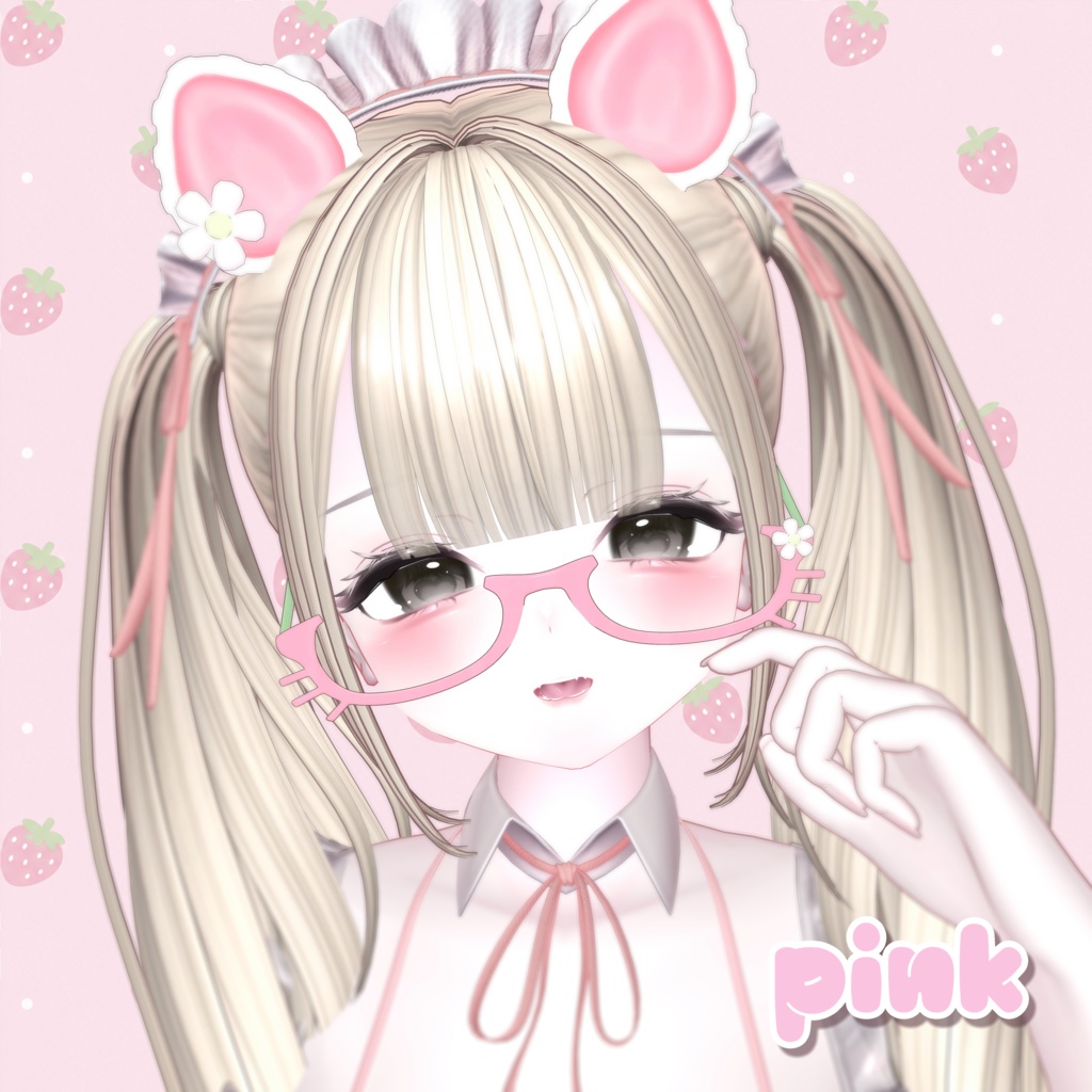♡いちご^._.^メガネ딸기냥안경♡