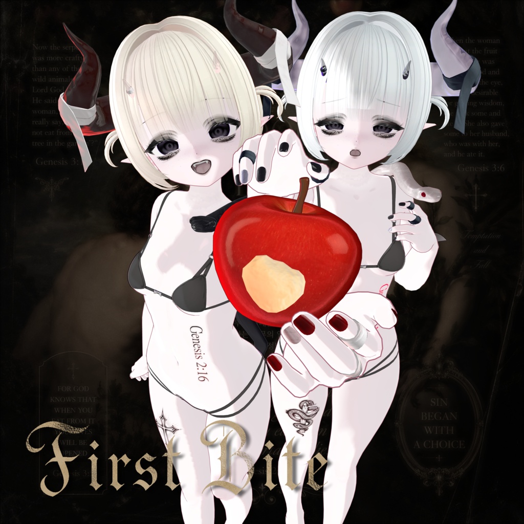 ! SALE ! FirstBite / 선악과 / nail+tatoo accessories set / 6avatar