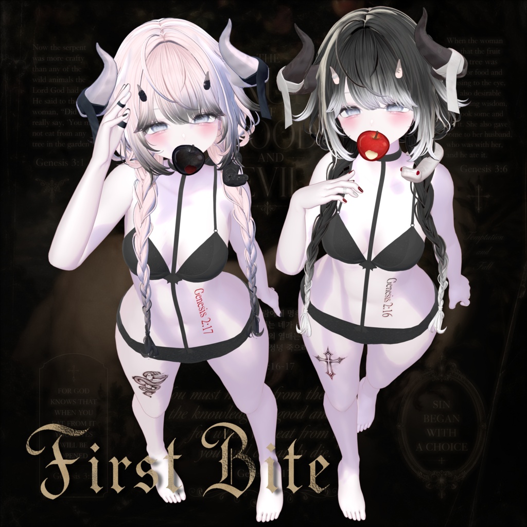 ! SALE ! FirstBite / 선악과 / nail+tatoo accessories set / 6avatar