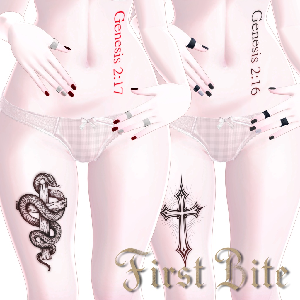! SALE ! FirstBite / 선악과 / nail+tatoo accessories set / 6avatar