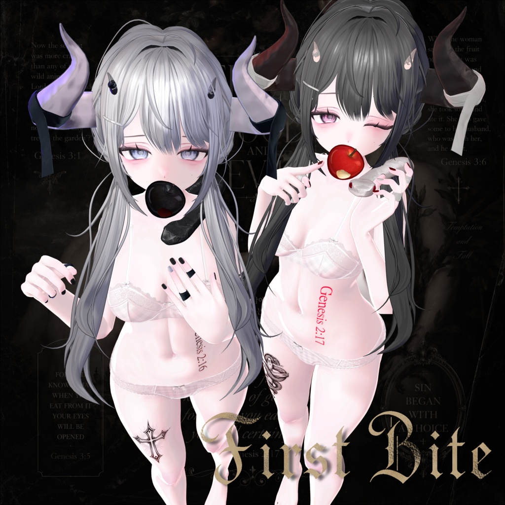 ! SALE ! FirstBite / 선악과 / nail+tatoo accessories set / 6avatar
