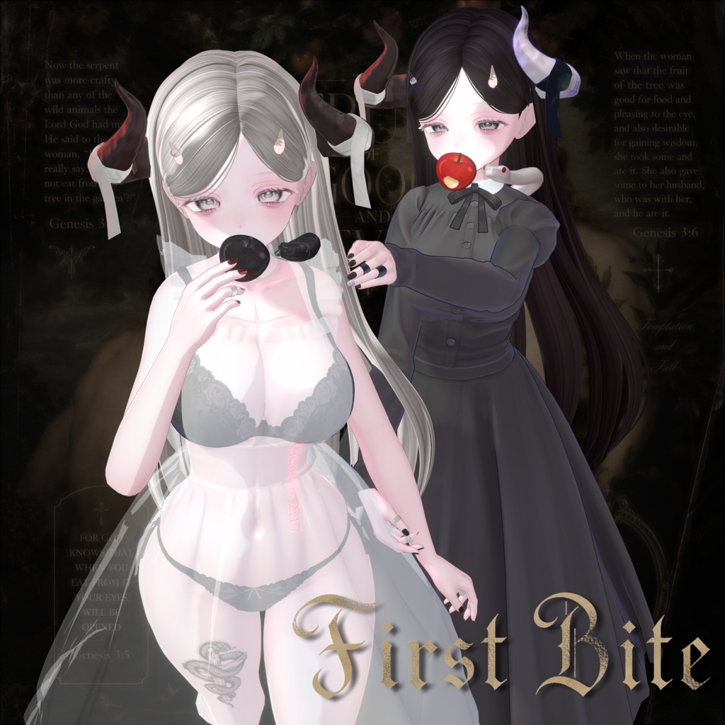! SALE ! FirstBite / 선악과 / nail+tatoo accessories set / 6avatar