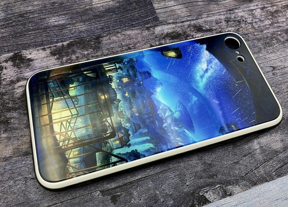 【iPhone】スマホケース(強化ガラス仕上げ)_星降りの町