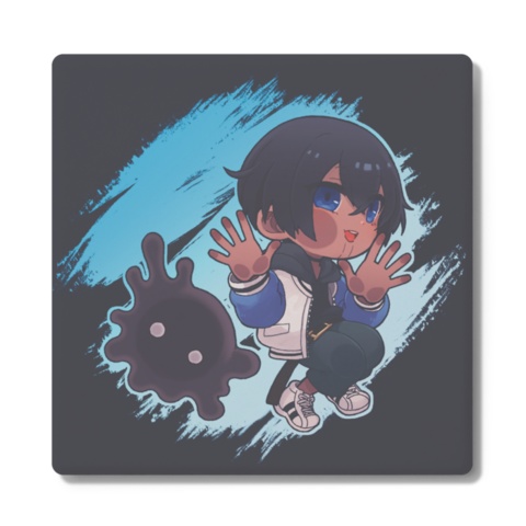 【角形コースター 100×100mm】ひとまなる ペタッとSD ver