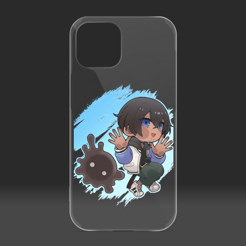 【クリアiPhoneケース (iPhone13)】ひとまなる ペタッとSD ver