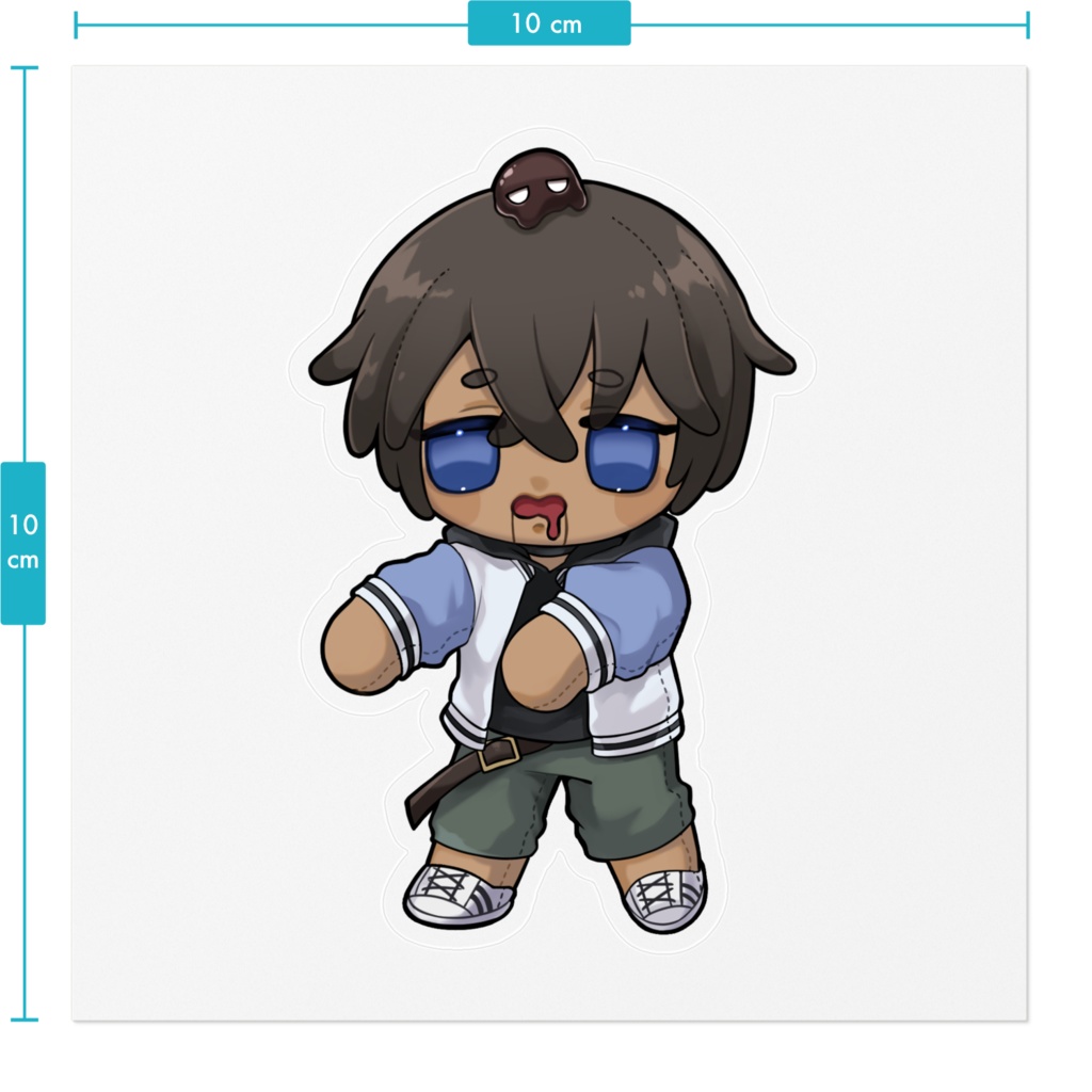 【ステッカー 100×100mm】ひとまなる お人形 Ver