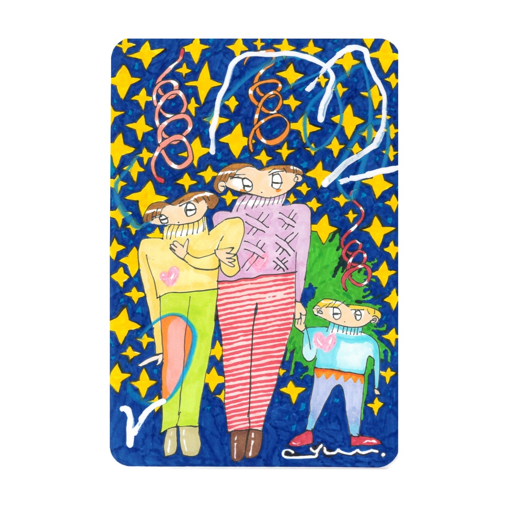 ポストカードサイズ原画「我々と星々と」