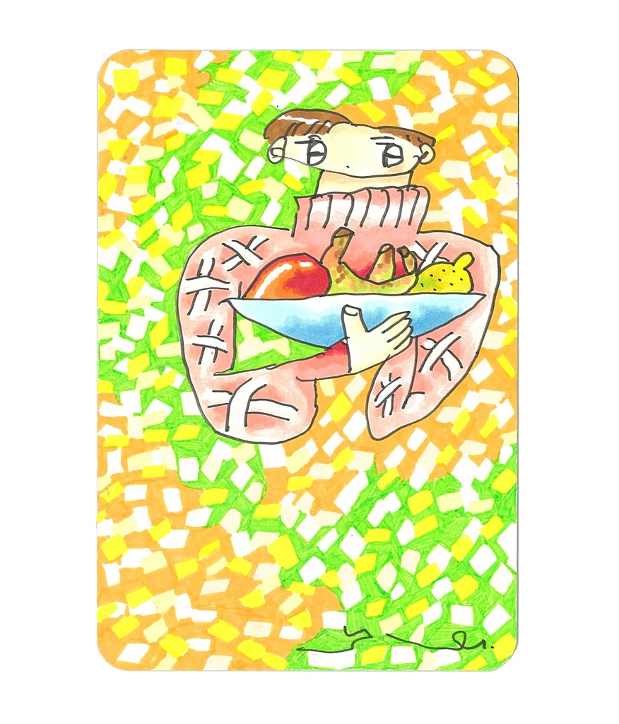 ポストカードサイズ原画「春を告げて」