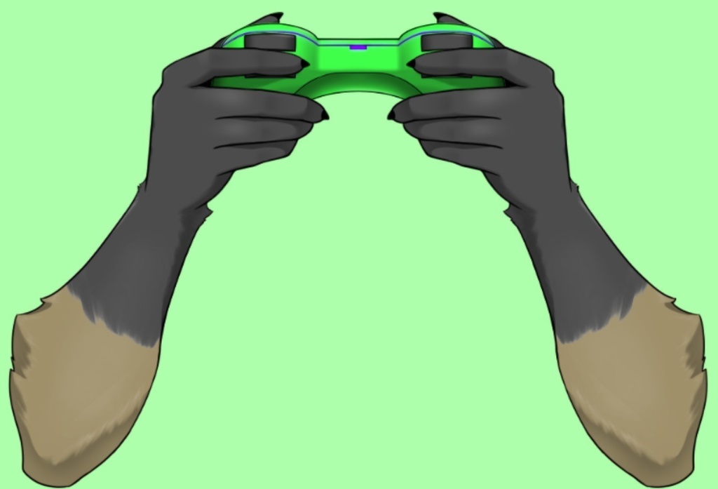 【VTube Studio/nizimaLIVE対応 Live2Dアイテム】汎用ケモノハンド コントローラーを持つ腕