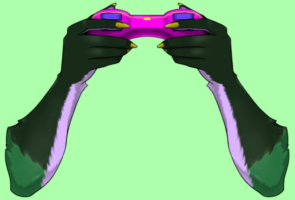 【VTube Studio/nizimaLIVE対応 Live2Dアイテム】汎用ケモノハンド コントローラーを持つ腕