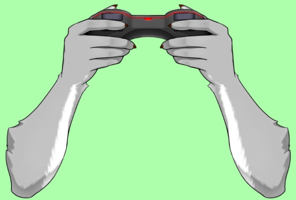 【VTube Studio/nizimaLIVE対応 Live2Dアイテム】汎用ケモノハンド コントローラーを持つ腕