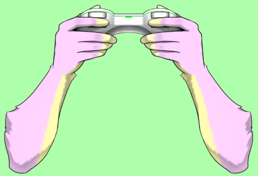 【VTube Studio/nizimaLIVE対応 Live2Dアイテム】汎用ケモノハンド コントローラーを持つ腕