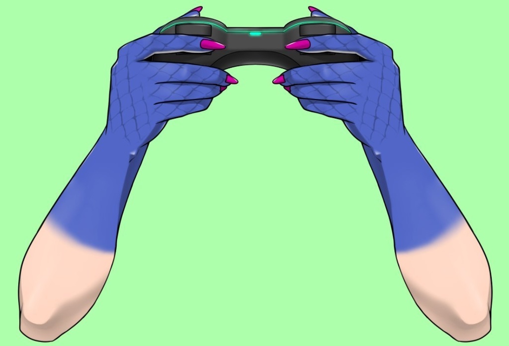 【VTube Studio/nizimaLIVE対応 Live2Dアイテム】汎用ケモノハンド コントローラーを持つ腕 鱗ver