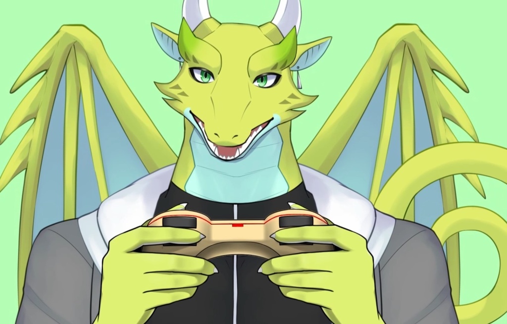 【VTube Studio/nizimaLIVE対応 Live2Dアイテム】汎用ケモノハンド コントローラーを持つ腕 鱗ver