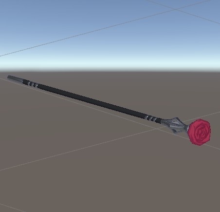 オリジナル3Dアクセサリー 薔薇ステッキ