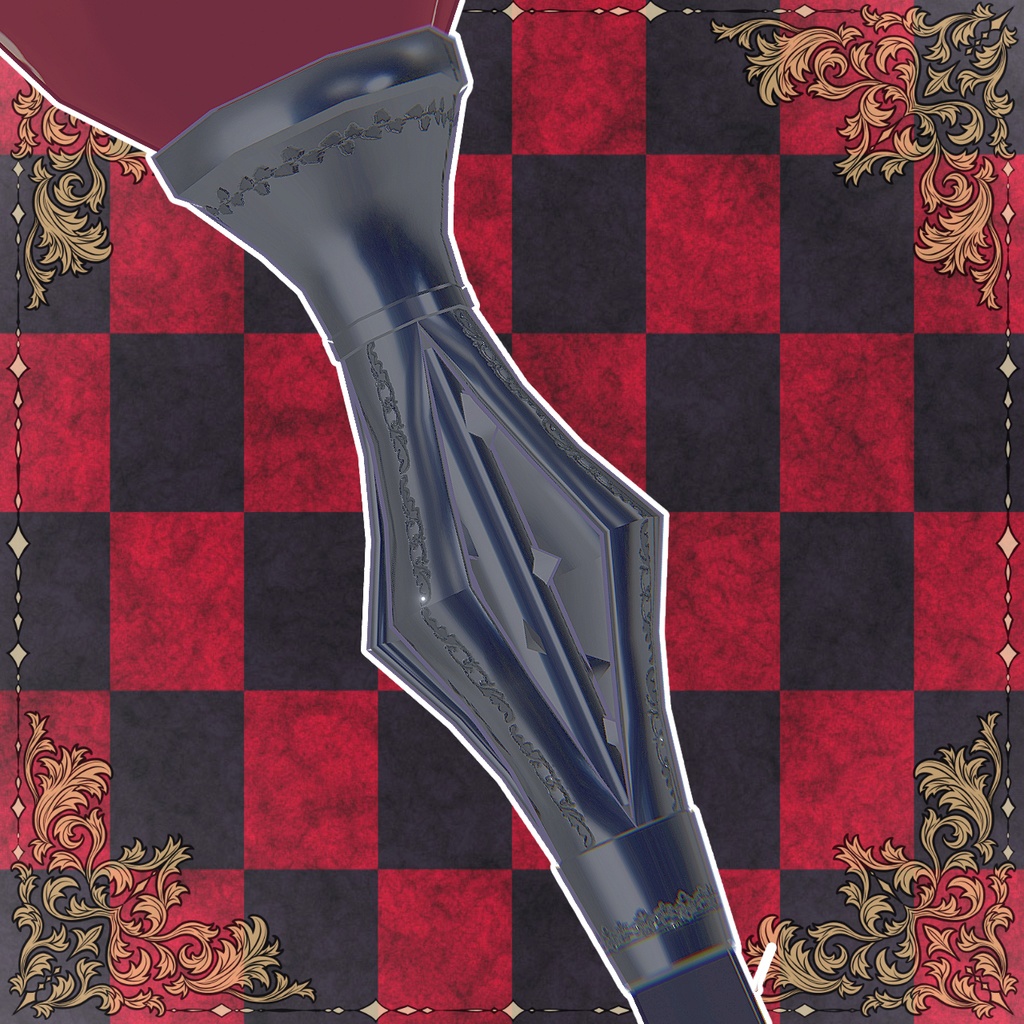 オリジナル3Dアクセサリー 薔薇ステッキ